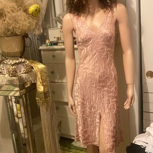 Elegant Pink Lace Dress